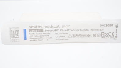 Smiths Medical 3080 Jelco Protect IV Plus-W Safety IV Cath. 22G x 1 inch